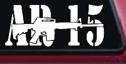 AR 15 Military Rifle With Gun Car or Truck Window Decal Sticker