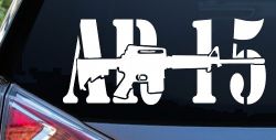 AR 15 Military Rifle With Gun Car or Truck Window Decal Sticker