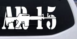 AR 15 Military Rifle With Gun Car or Truck Window Decal Sticker