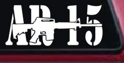 AR 15 Military Rifle With Gun Car or Truck Window Decal Sticker