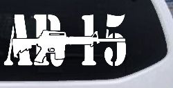 AR 15 Military Rifle With Gun Car or Truck Window Decal Sticker