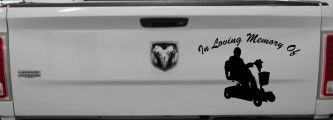 In Loving Memory Of With Handicap Scooter Car or Truck Window Decal Sticker (Black)