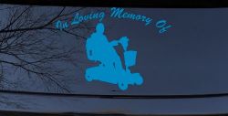 In Loving Memory Of With Handicap Scooter Car or Truck Window Decal Sticker (Blue)