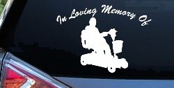 In Loving Memory Of With Handicap Scooter Car or Truck Window Decal Sticker