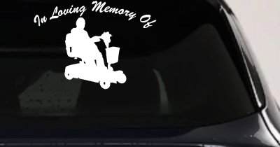 In Loving Memory Of With Handicap Scooter Car or Truck Window Vinyl Decal Sticker
