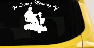 In Loving Memory Of With Handicap Scooter Car or Truck Window Vinyl Decal Sticker
