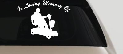 In Loving Memory Of With Handicap Scooter Car or Truck Window Vinyl Decal Sticker