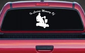 In Loving Memory Of With Handicap Scooter Car or Truck Window Decal Sticker