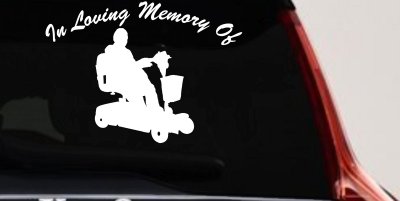 In Loving Memory Of With Handicap Scooter Car or Truck Window Vinyl Decal Sticker