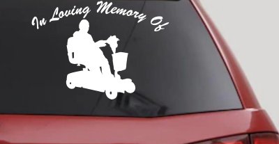 In Loving Memory Of With Handicap Scooter Car or Truck Window Vinyl Decal Sticker