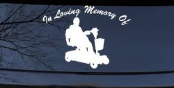 In Loving Memory Of With Handicap Scooter Car or Truck Window Decal Sticker