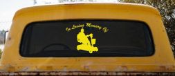 In Loving Memory Of With Handicap Scooter Car or Truck Window Decal Sticker (Yellow)