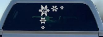 Snowflake Corner Design Car or Truck Window Decal Sticker (Light Gray)