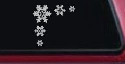 Snowflake Corner Design Car or Truck Window Decal Sticker (Light Gray)