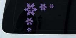 Snowflake Corner Design Car or Truck Window Decal Sticker (Purple)