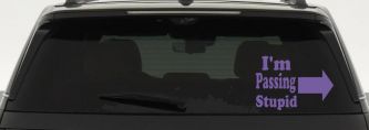 Im Passing Stupid Funny Car or Truck Window Vinyl Decal Sticker (Purple)