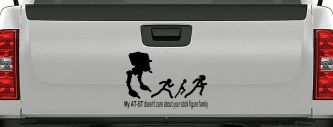My AT ST Doesn't Care About Your Stick Family Car or Truck Window Vinyl Decal Sticker (Black)