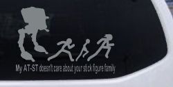 My AT ST Doesn't Care About Your Stick Family Car or Truck Window Decal Sticker (Telegrey)