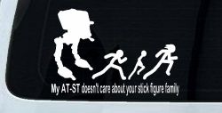 My AT ST Doesn't Care About Your Stick Family Car or Truck Window Decal Sticker