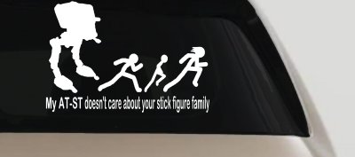 My AT ST Doesn't Care About Your Stick Family Car or Truck Window Vinyl Decal Sticker