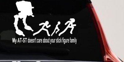 My AT ST Doesn't Care About Your Stick Family Car or Truck Window Vinyl Decal Sticker