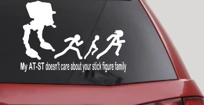 My AT ST Doesn't Care About Your Stick Family Car or Truck Window Vinyl Decal Sticker