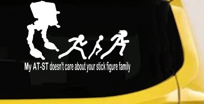 My AT ST Doesn't Care About Your Stick Family Car or Truck Window Vinyl Decal Sticker