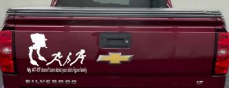 My AT ST Doesn't Care About Your Stick Family Car or Truck Window Vinyl Decal Sticker (White)