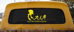 My AT ST Doesn't Care About Your Stick Family Car or Truck Window Vinyl Decal Sticker (Yellow)