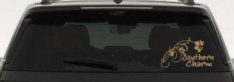 Southern Charm Flower Swirl Country Car or Truck Window Decal Sticker (Light Brown)