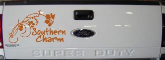 Southern Charm Flower Swirl Country Car or Truck Window Decal Sticker (Nut Brown)
