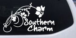 Southern Charm Flower Swirl Country Car or Truck Window Decal Sticker
