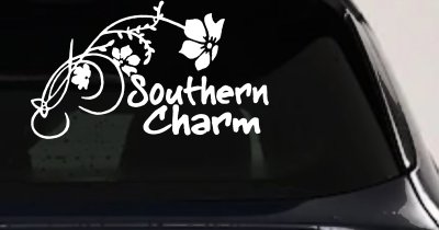 Southern Charm Flower Swirl Country Car or Truck Window Vinyl Decal Sticker