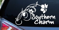 Southern Charm Flower Swirl Country Car or Truck Window Decal Sticker