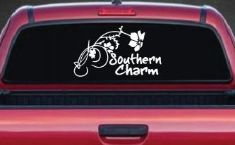 Southern Charm Flower Swirl Country Car or Truck Window Decal Sticker
