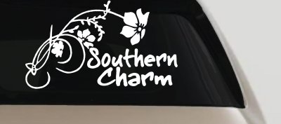 Southern Charm Flower Swirl Country Car or Truck Window Vinyl Decal Sticker