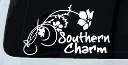 Southern Charm Flower Swirl Country Car or Truck Window Decal Sticker