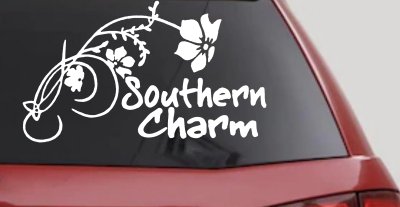 Southern Charm Flower Swirl Country Car or Truck Window Vinyl Decal Sticker