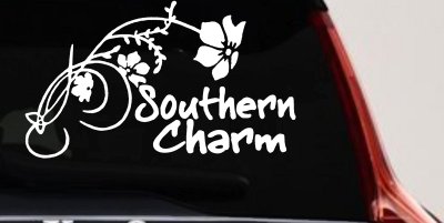 Southern Charm Flower Swirl Country Car or Truck Window Vinyl Decal Sticker
