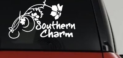 Southern Charm Flower Swirl Country Car or Truck Window Vinyl Decal Sticker