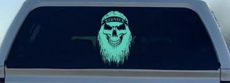 Redneck Skull Beard Car or Truck Window Vinyl Decal Sticker (Mint)