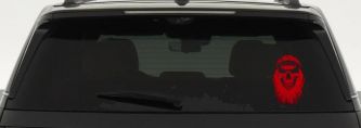 Redneck Skull Beard Car or Truck Window Decal Sticker (Red)
