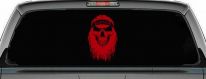 Redneck Skull Beard Car or Truck Window Vinyl Decal Sticker (Red)