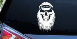 Redneck Skull Beard Car or Truck Window Decal Sticker