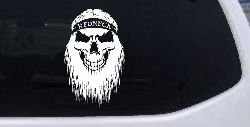 Redneck Skull Beard Car or Truck Window Decal Sticker