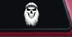 Redneck Skull Beard Car or Truck Window Decal Sticker