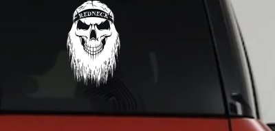 Redneck Skull Beard Car or Truck Window Vinyl Decal Sticker