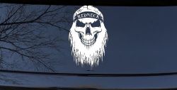 Redneck Skull Beard Car or Truck Window Decal Sticker