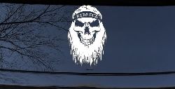 Redneck Skull Beard Car or Truck Window Decal Sticker