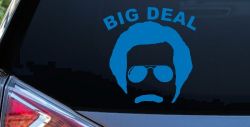 Big Deal Hair And Mustache Funny Car or Truck Window Decal Sticker (Sky Blue)